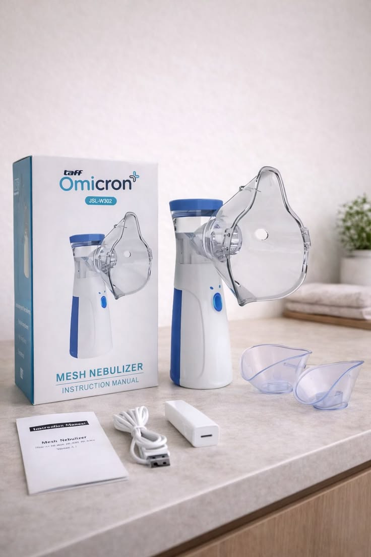 Portable Mesh Nebulizer Machine for Adults & Kids | Rechargeable USB Medicine Inhaler