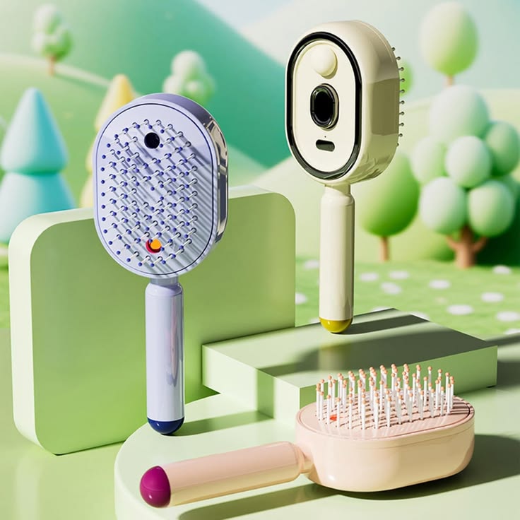 Electric Spray Retractable Air Cushion Hair Comb – Scalp Massage & Hair Care Comb