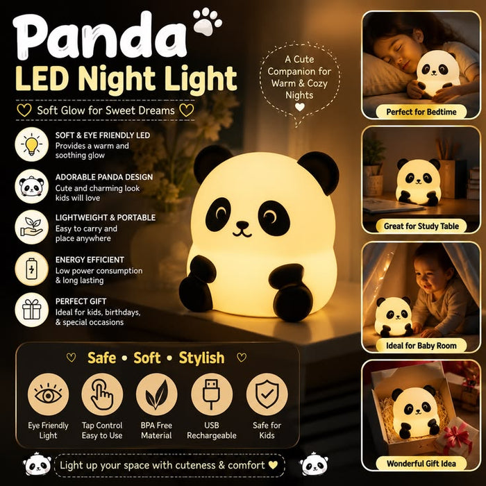 Cute Panda LED Night Lamp – Adorable Room Decor Light