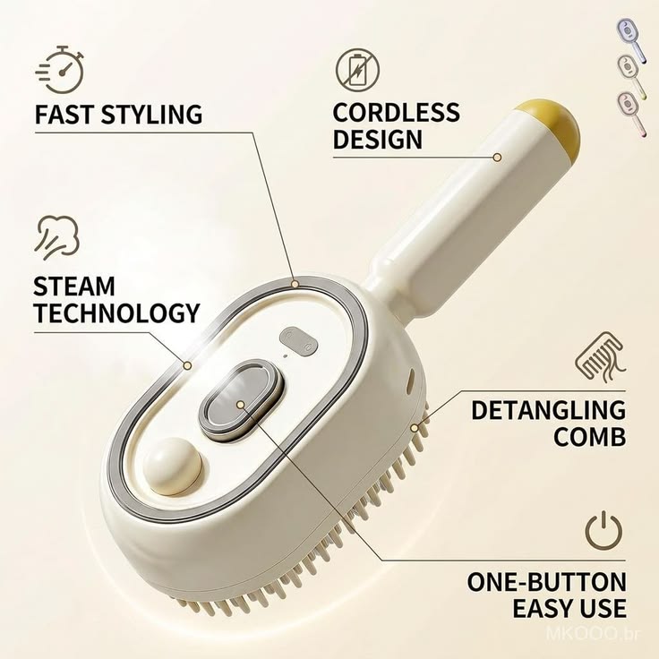 Electric Spray Retractable Air Cushion Hair Comb – Scalp Massage & Hair Care Comb