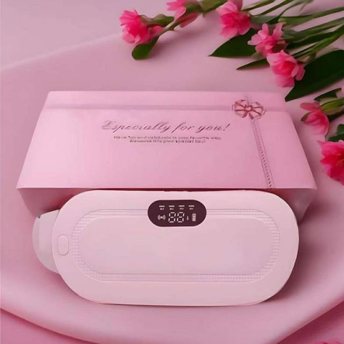 Portable Rechargeable Period Pain Relief Heating Massager Belt | Cordless Menstrual Heating Pad with Vibration Massage