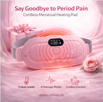 Portable Rechargeable Period Pain Relief Heating Massager Belt | Cordless Menstrual Heating Pad with Vibration Massage