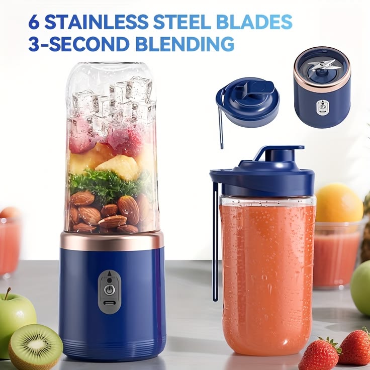 Portable USB Rechargeable Juicer Blender – 400ML