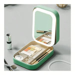 Luxury Makeup Organizer Box with LED Mirror Light | Cosmetic Storage Case