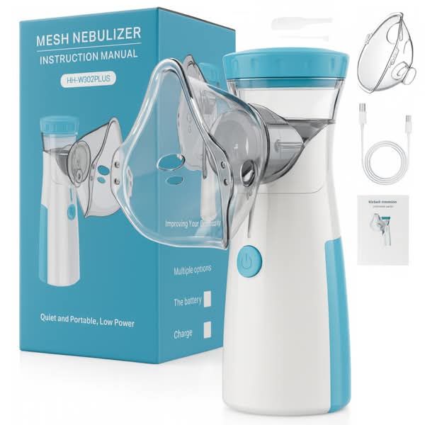 Portable Mesh Nebulizer Machine for Adults & Kids | Rechargeable USB Medicine Inhaler