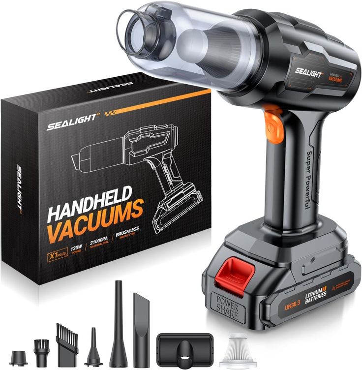 Portable Vacuum Cleaner – High Power Rechargeable Portable Vacuum with Multi Attachments